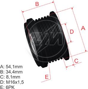 ZM ZM 96.000.34 - Pulley, alternator, freewheel clutch www.autospares.lv