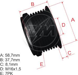 ZM ZM 96.000.25 - Шкив генератора, муфта www.autospares.lv