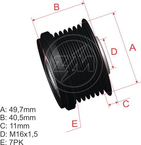 ZM ZM 96.001.01 - Pulley, alternator, freewheel clutch www.autospares.lv