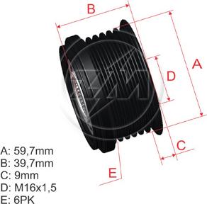 ZM ZM 96.008.03 - Piedziņas skriemelis, Ģenerators autospares.lv