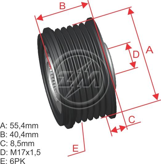 ZM ZM 96.010.01 - Pulley, alternator, freewheel clutch www.autospares.lv