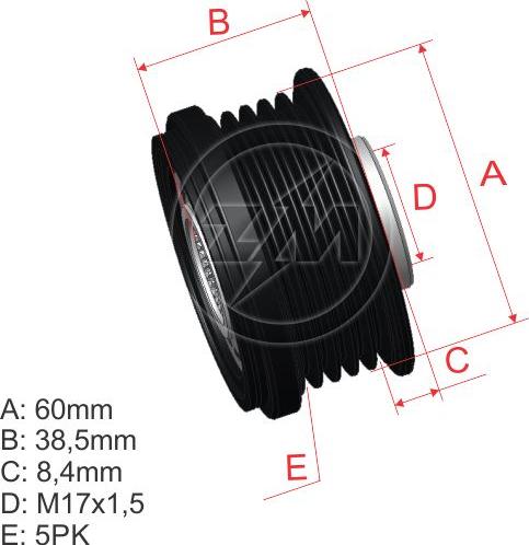 ZM ZM 96.010.25 - Piedziņas skriemelis, Ģenerators autospares.lv