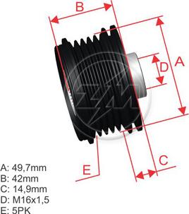 ZM ZM 96.012.03 - Шкив генератора, муфта www.autospares.lv