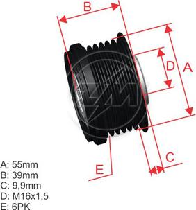 ZM ZM 96.012.07 - Pulley, alternator, freewheel clutch www.autospares.lv