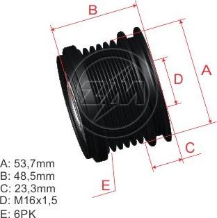 ZM ZM 96.012.83 - Шкив генератора, муфта www.autospares.lv