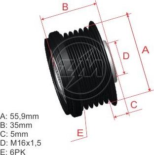 ZM ZM 96.012.34 - Шкив генератора, муфта www.autospares.lv