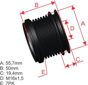 ZM ZM 96.012.30 - Pulley, alternator, freewheel clutch www.autospares.lv