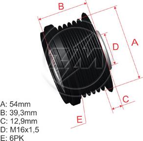 ZM ZM 96.012.24 - Шкив генератора, муфта www.autospares.lv