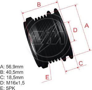 ZM ZM 96.012.25 - Piedziņas skriemelis, Ģenerators www.autospares.lv