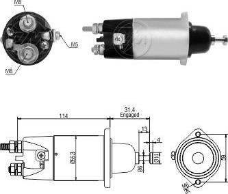 ZM ZM4898 - Тяговое реле, соленоид, стартер www.autospares.lv