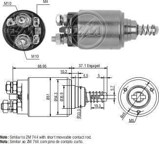 ZM ZM-544 - Solenoid Switch, starter www.autospares.lv