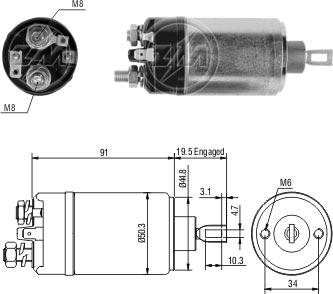 ZM ZM522 - Тяговое реле, соленоид, стартер www.autospares.lv