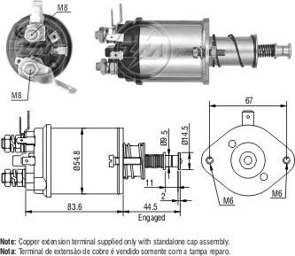 ZM ZM 614 - Тяговое реле, соленоид, стартер www.autospares.lv