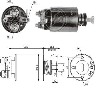 ZM ZM-689 - Тяговое реле, соленоид, стартер www.autospares.lv