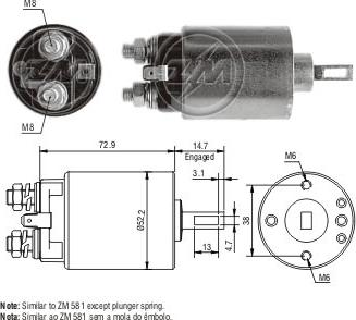 ZM ZM-680 - Solenoid Switch, starter www.autospares.lv