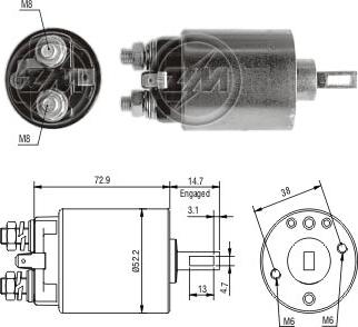 ZM ZM-682 - Тяговое реле, соленоид, стартер www.autospares.lv