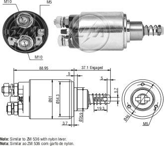 ZM ZM636 - Ievilcējrelejs, Starteris www.autospares.lv