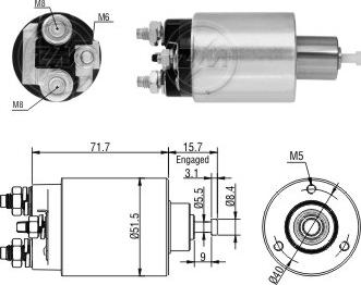 ZM ZM865 - Ievilcējrelejs, Starteris www.autospares.lv