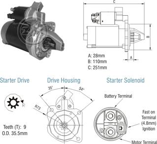 ZM ZM 80.130.05 - Starteris www.autospares.lv