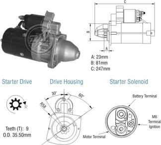 ZM ZM 80.130.02 - Стартер www.autospares.lv