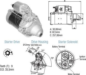 ZM ZM 80.130.11 - Стартер www.autospares.lv