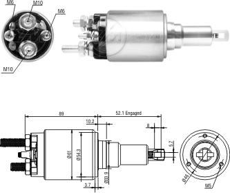 ZM ZM3639 - Ievilcējrelejs, Starteris www.autospares.lv