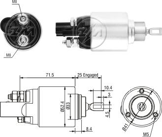 ZM ZM381 - Тяговое реле, соленоид, стартер www.autospares.lv