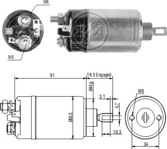 ZM ZM-3722 - Тяговое реле, соленоид, стартер www.autospares.lv