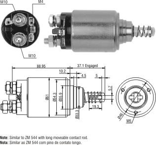 ZM ZM-744 - Ievilcējrelejs, Starteris www.autospares.lv