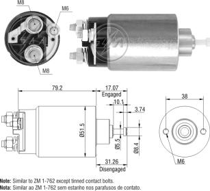 ZM ZM-762 - Ievilcējrelejs, Starteris www.autospares.lv