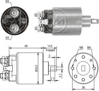 ZM ZM-710 - Solenoid Switch, starter www.autospares.lv