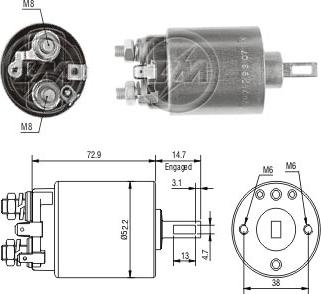 ZM ZM787 - Тяговое реле, соленоид, стартер www.autospares.lv