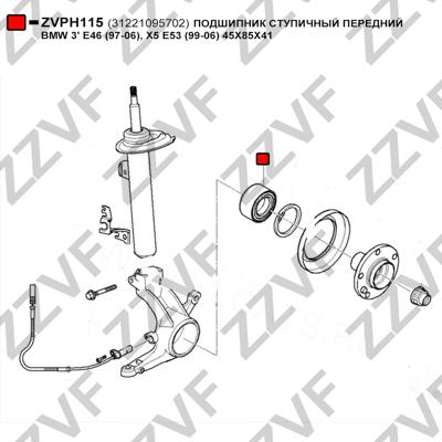 ZZVF ZVPH115 - Riteņa rumbas gultnis www.autospares.lv