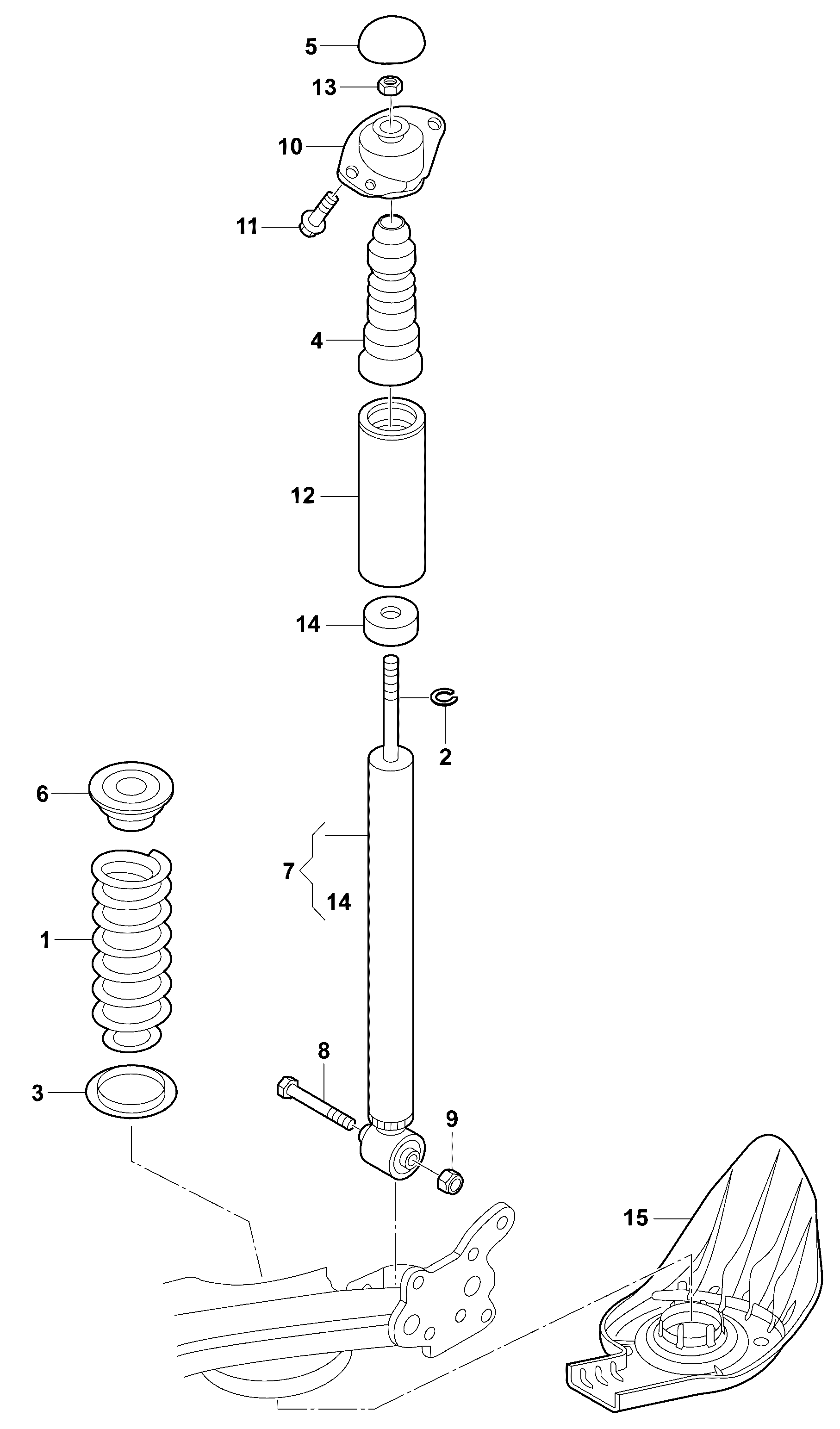 Seat 8N0 513 025 C - Shock Absorber www.autospares.lv