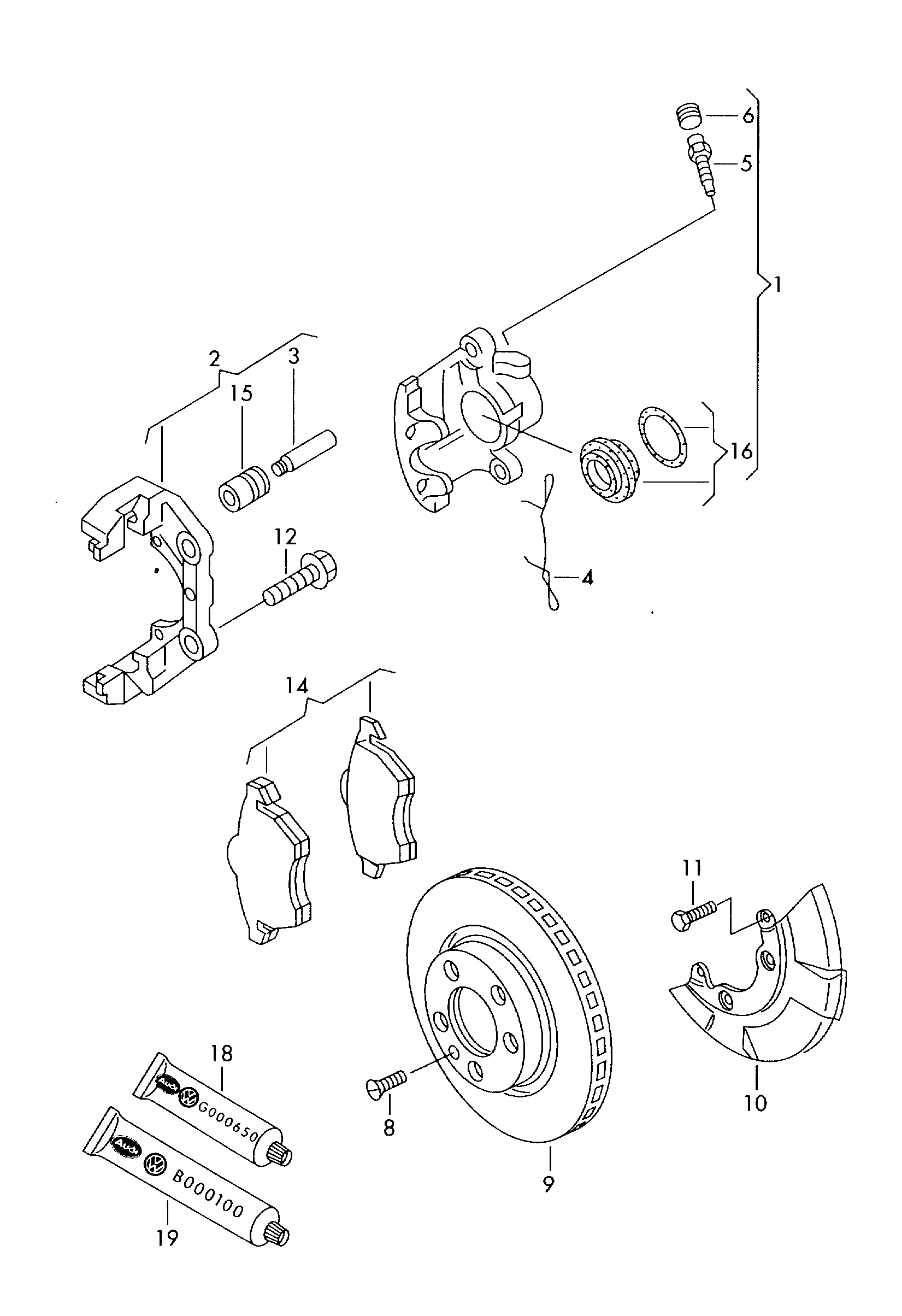 Skoda 8N0615123 - Remkomplekts, Bremžu suports autospares.lv