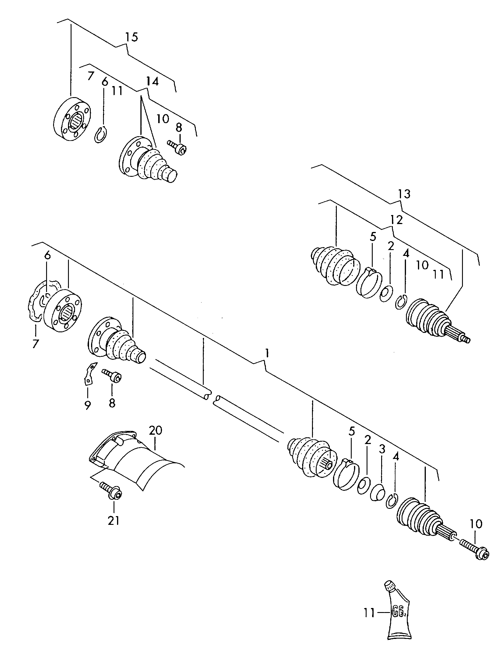 AUDI 3B0 598 203 - Putekļusargs, Piedziņas vārpsta autospares.lv