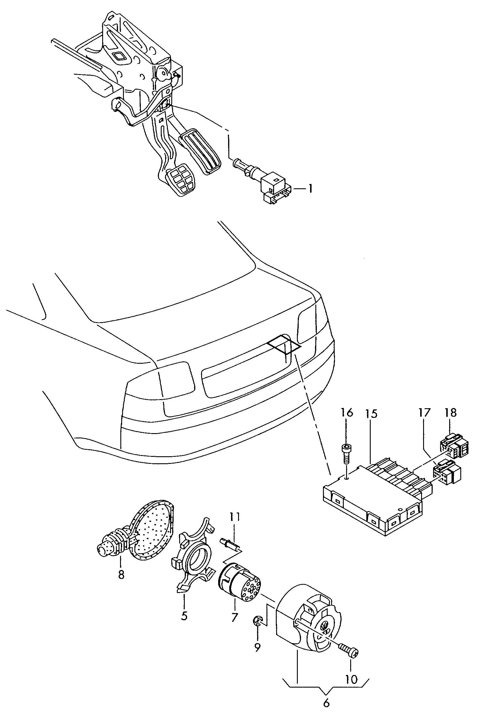 VAG 7L6945511 - Brake Light Switch / Clutch www.autospares.lv