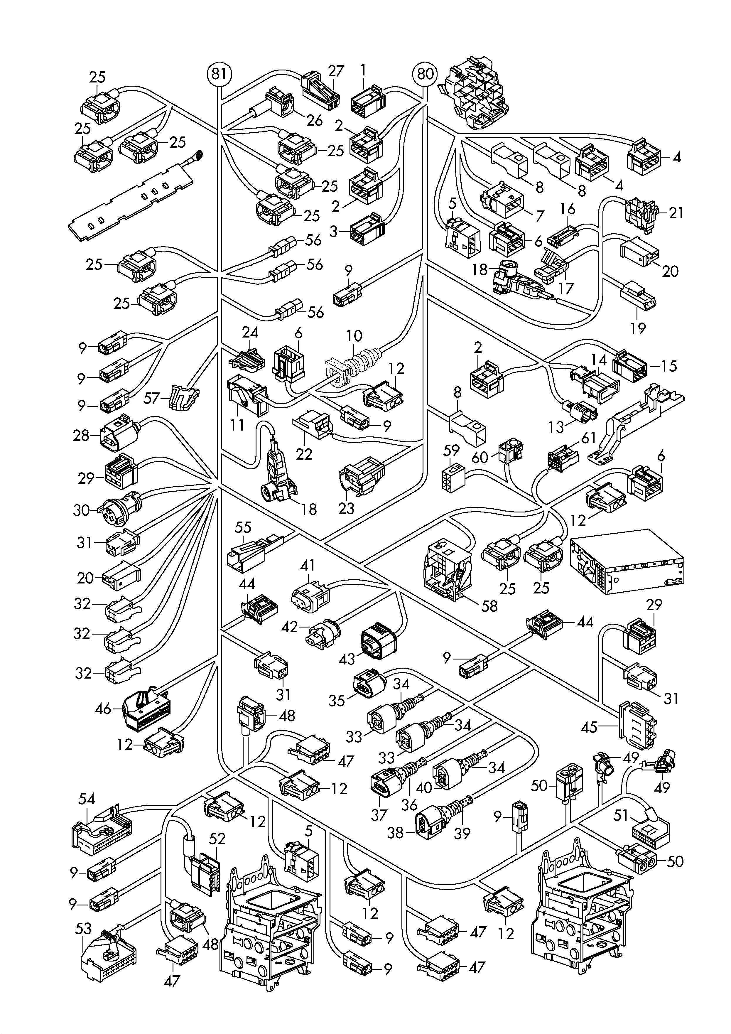 VW 3B0 973 752 A - Vadu remkomplekts, Centrālā elektroapgādes sistēma www.autospares.lv