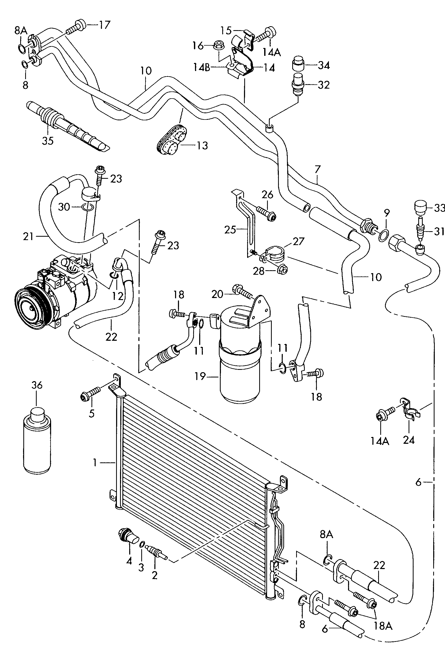 VW 4E0260403Q - Kondensators, Gaisa kond. sistēma www.autospares.lv