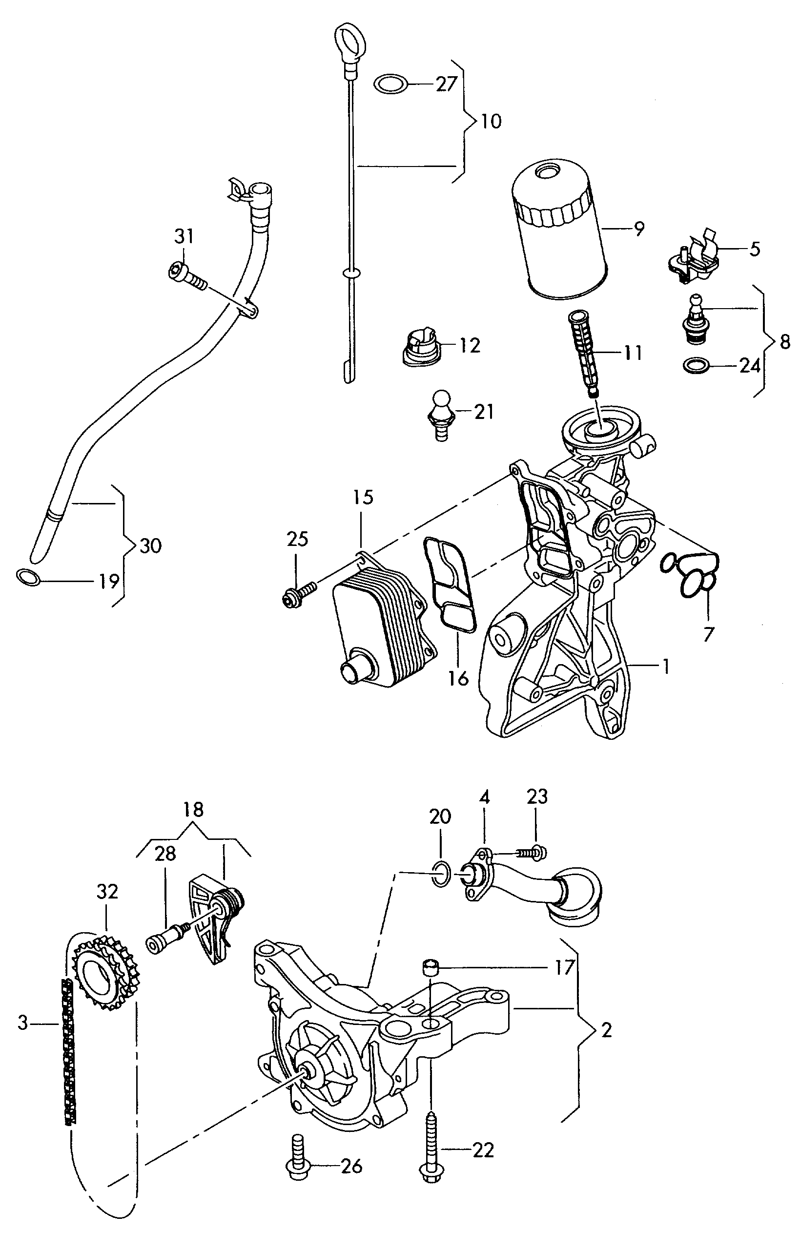 Skoda 06K 115 225 C - Ķēdes komplekts, Eļļas sūkņa piedziņa autospares.lv