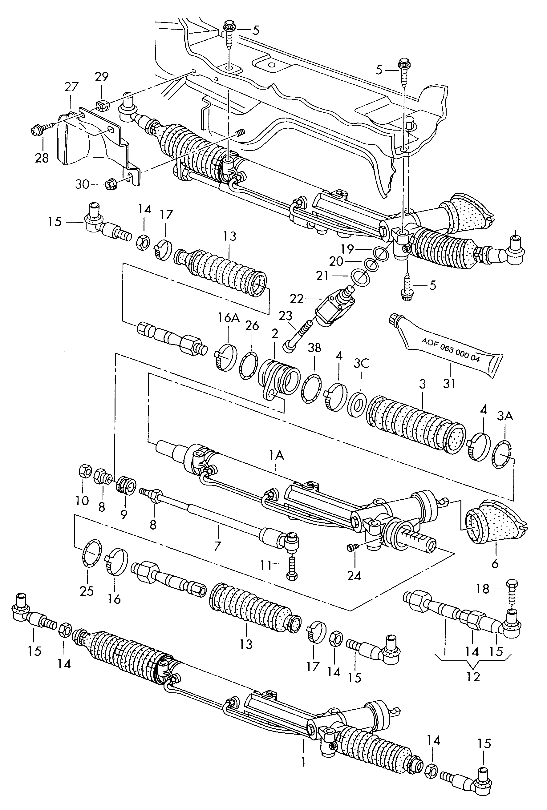 VAG 4B1422052EX - Stūres mehānisms autospares.lv