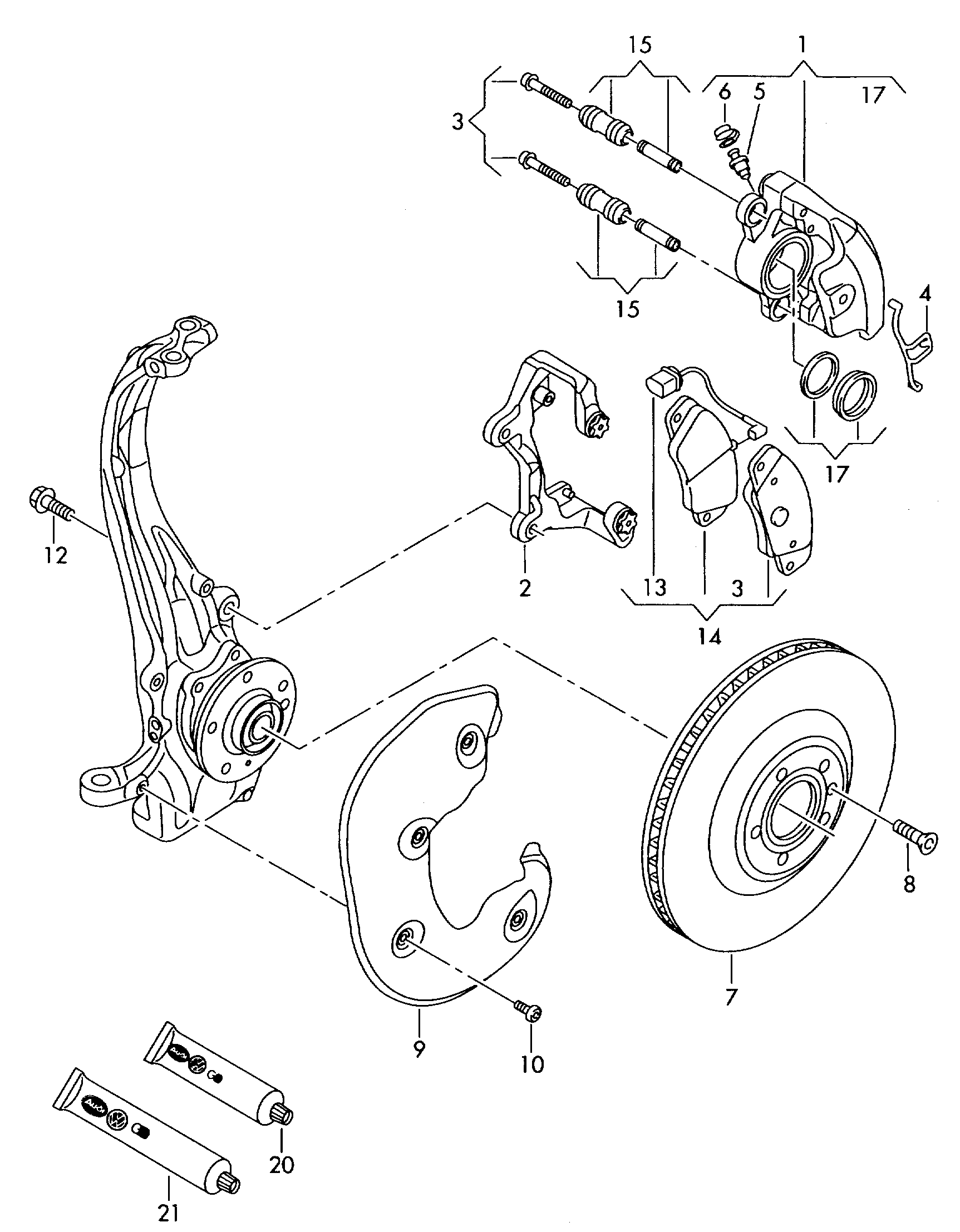 Skoda 4G0 615 123A - Bremžu suports autospares.lv