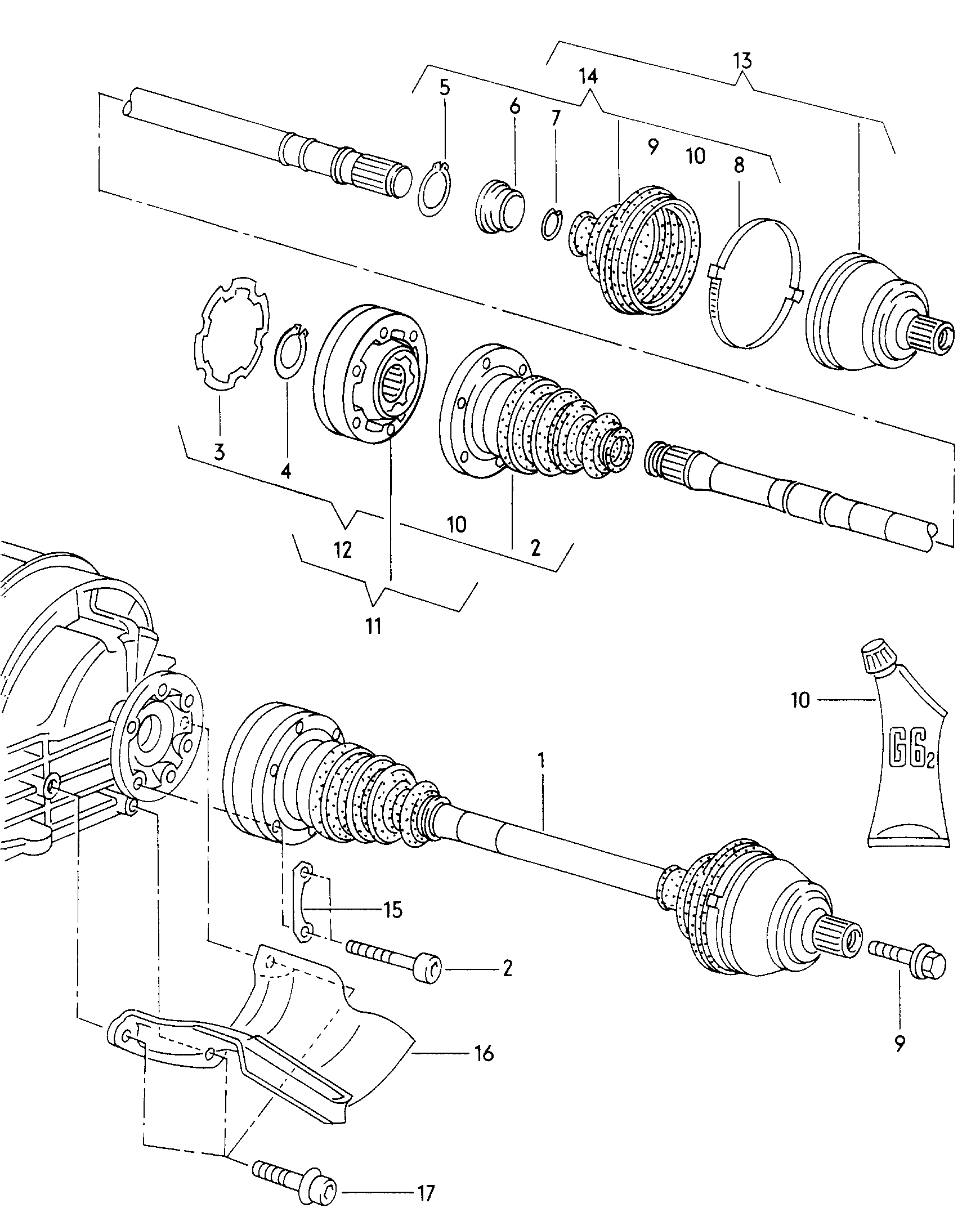 VW 4D0 598 099 A - Šarnīru komplekts, Piedziņas vārpsta autospares.lv