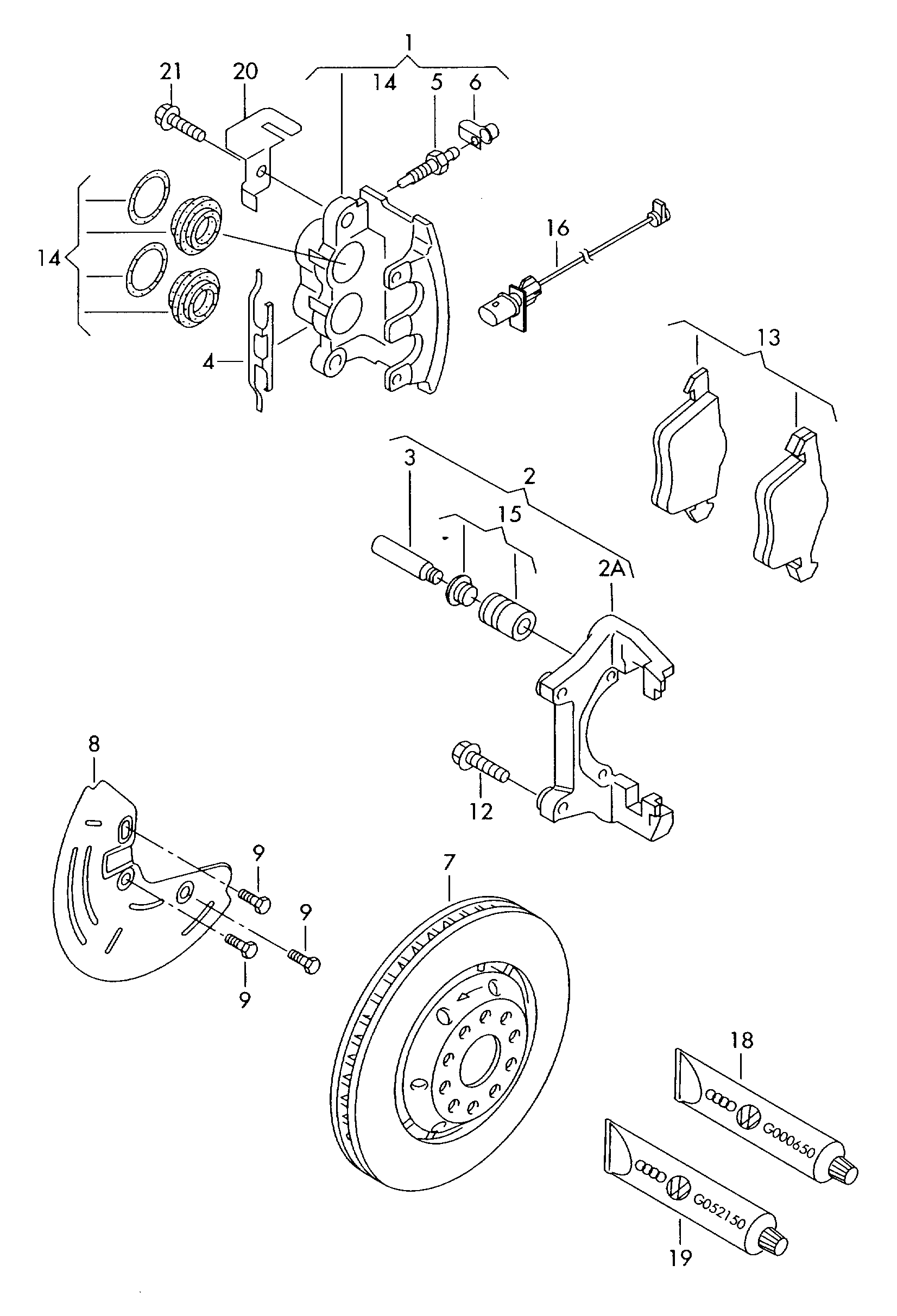 VAG 8D0 698 151 D - Brake Pad Set, disc brake www.autospares.lv