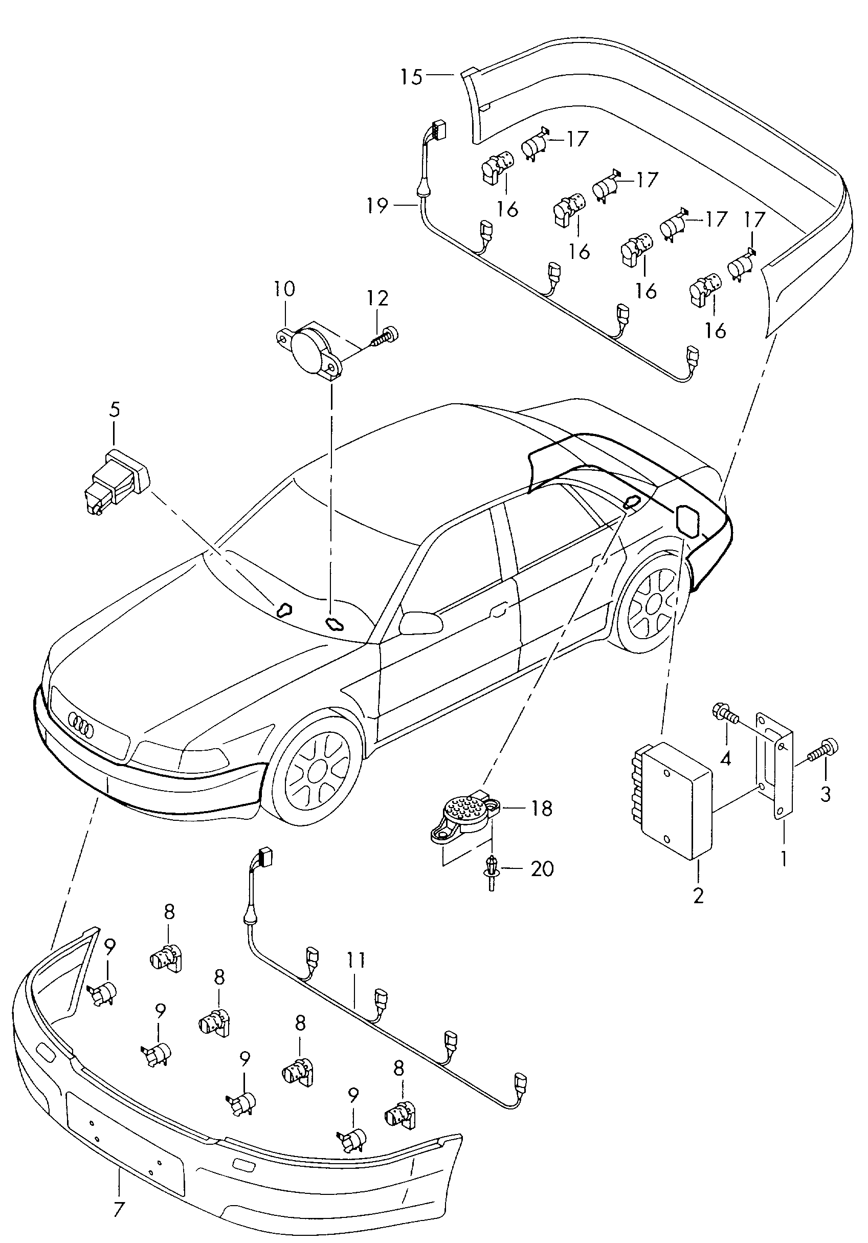 Skoda 4B0 919 279 - Atpakaļgaitas brīdinājuma sistēma www.autospares.lv