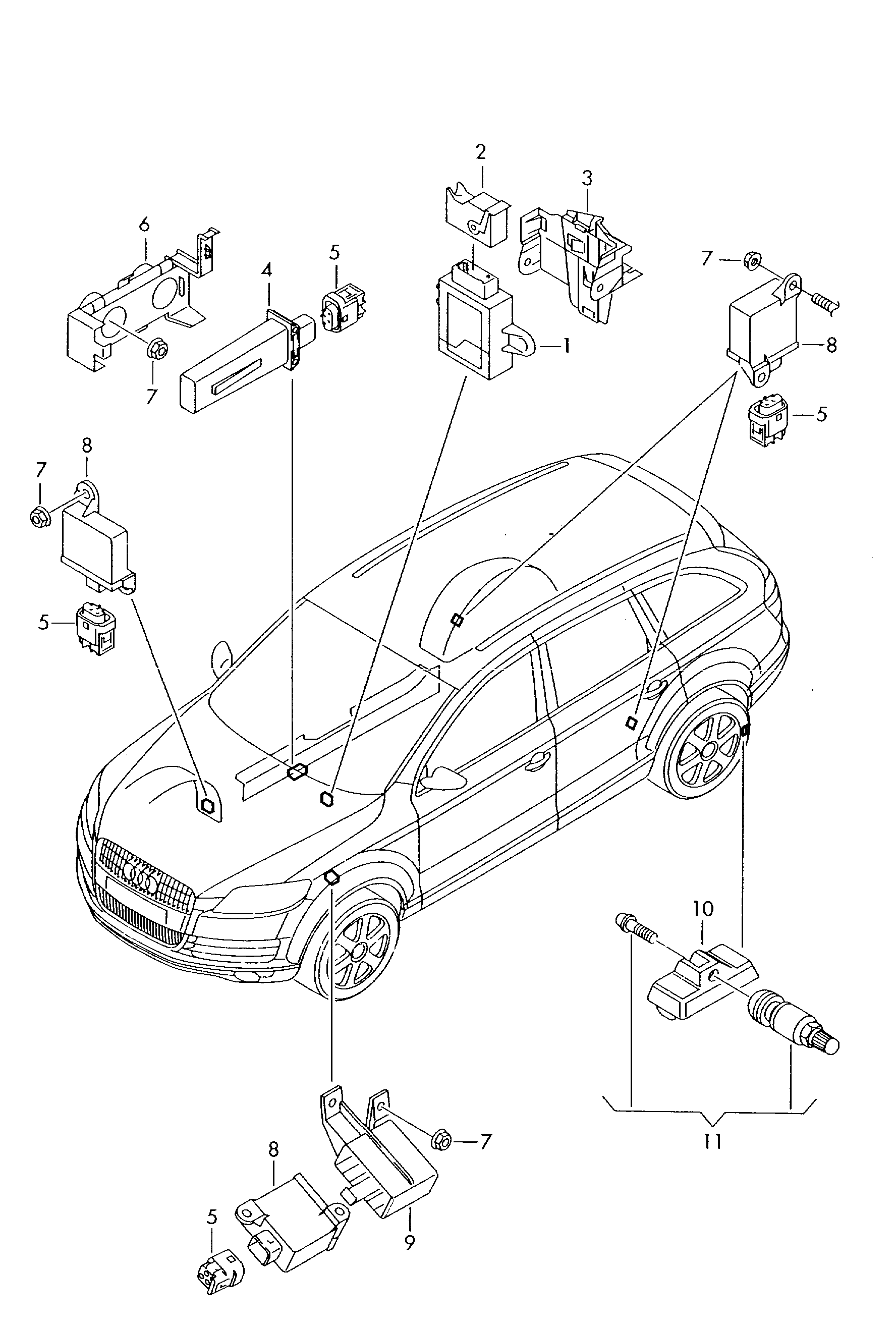 VW 7PP 907 275 F - Riteņu grieš. ātruma devējs, Riepu spiediena kontroles sist. autospares.lv