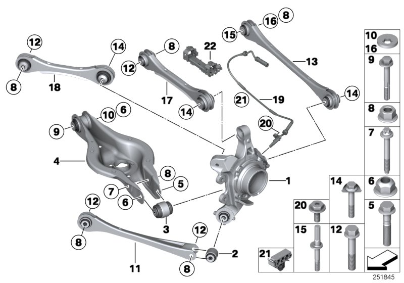 BMW (BRILLIANCE) 33 32 6 792 533 - Stiepnis / Atsaite, Riteņa piekare www.autospares.lv