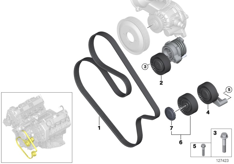 BMW 11 28 7 549 588 - Belt Tensioner, v-ribbed belt www.autospares.lv