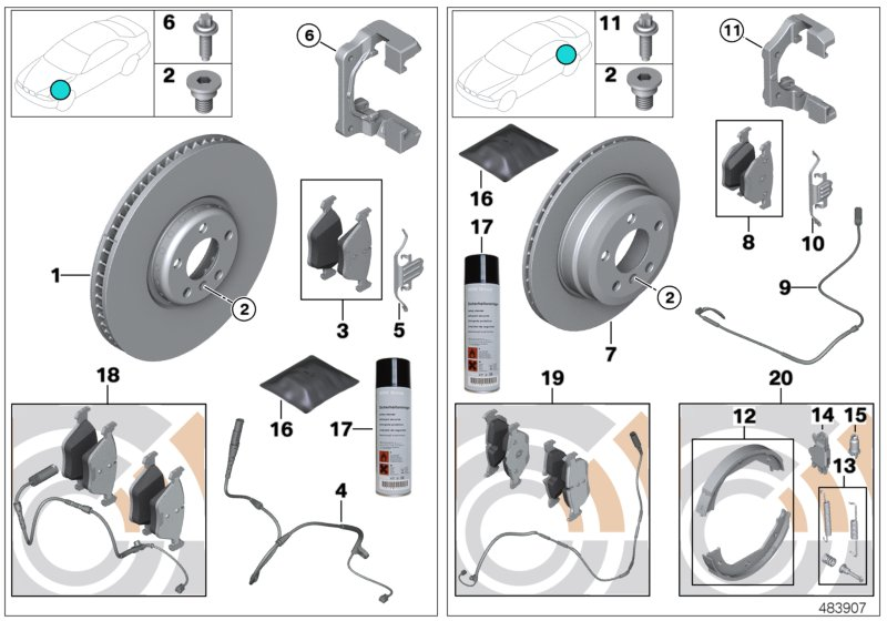 BMW (BRILLIANCE) 34 11 6 771 868 - Тормозные колодки, дисковые, комплект www.autospares.lv