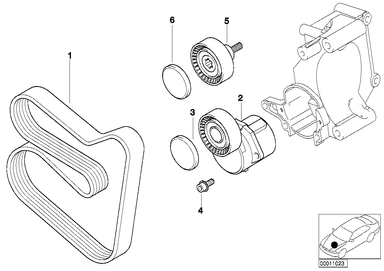 BMW 11 28 1 435 594 - Parazīt / Vadrullītis, Ķīļrievu siksna autospares.lv